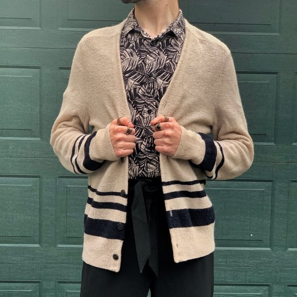 SOLD - Beige Club Monaco Lightweight Cardigan - Picture 2 of 4